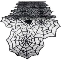 Juvale 2 Pack Black Lace Spider Web Table Runner for Halloween Party, 18 x 72 In -Halloween Decorations Sales Store unnamed file 1706