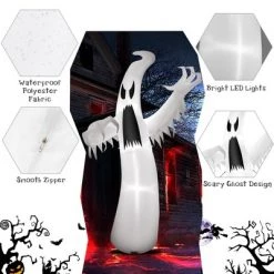 Costway 12ft Halloween Inflatable Ghost Quick Blow up w/LED Lights Outdoor Yard Scary Decoration -Halloween Decorations Sales Store unnamed file 1711