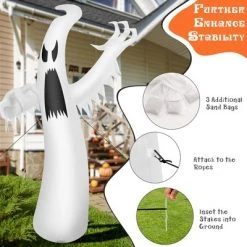 Costway 12ft Halloween Inflatable Ghost Quick Blow up w/LED Lights Outdoor Yard Scary Decoration -Halloween Decorations Sales Store unnamed file 1712