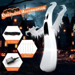 Costway 12ft Halloween Inflatable Ghost Quick Blow up w/LED Lights Outdoor Yard Scary Decoration -Halloween Decorations Sales Store unnamed file 1713
