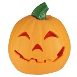 Northlight 9.75" Jack-O-Lantern Animated Double-Sided Halloween Pumpkin - Orange/Green