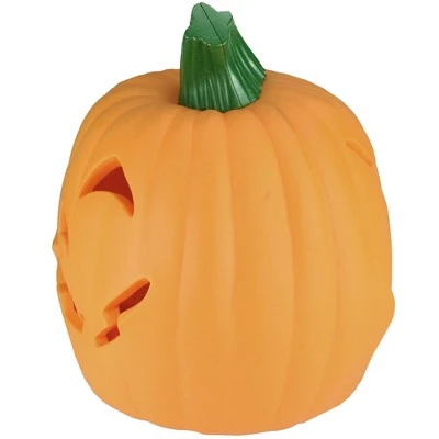 Northlight 9.75" Jack-O-Lantern Animated Double-Sided Halloween Pumpkin - Orange/Green 2 Northlight 9.75" Jack-O-Lantern Animated Double-Sided Halloween Pumpkin - Orange/Green - Image 2