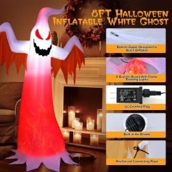 Costway 8 FT Halloween Inflatable White Ghost with Rotatable Flame LED Lights -Halloween Decorations Sales Store unnamed file 1730