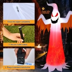 Costway 8 FT Halloween Inflatable White Ghost with Rotatable Flame LED Lights -Halloween Decorations Sales Store unnamed file 1731