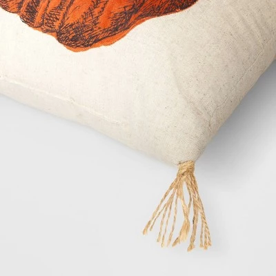 Embroidered and Appliqued Pumpkin Square Throw Pillow Almond/Orange - Threshold™ 3 Embroidered and Appliqued Pumpkin Square Throw Pillow Almond/Orange - Threshold™ - Image 3