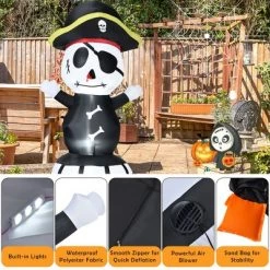 Costway 8FT Halloween Inflatable Pirate Barrel Quick Air Blow Holiday Decoration -Halloween Decorations Sales Store unnamed file 1748
