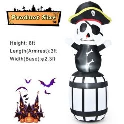 Costway 8FT Halloween Inflatable Pirate Barrel Quick Air Blow Holiday Decoration -Halloween Decorations Sales Store unnamed file 1750
