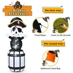 Costway 8FT Halloween Inflatable Pirate Barrel Quick Air Blow Holiday Decoration -Halloween Decorations Sales Store unnamed file 1751