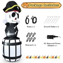 Costway 8FT Halloween Inflatable Pirate Barrel Quick Air Blow Holiday Decoration -Halloween Decorations Sales Store unnamed file 1752