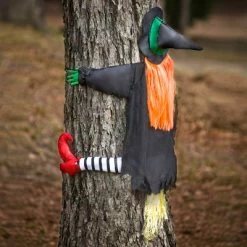 Gemmy Crashing Witch Wilma Wipeout, Black