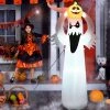 Costway 6FT Halloween Inflatable Blow Up Ghost w/ Pumpkin LED Lights Yard Decoration