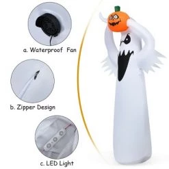 Costway 6FT Halloween Inflatable Blow Up Ghost w/ Pumpkin LED Lights Yard Decoration -Halloween Decorations Sales Store unnamed file 1768