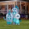 Gemmy Airblown Haunted Mansion Hitchhiking Ghosts Scene Disney , 6 ft Tall, Blue