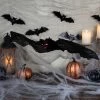 Northlight 30" Hanging Halloween Bat Decoration with Red Eyes