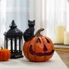 Northlight 10" LED Lighted Jack-O-Lantern and Black Cat Tabletop Halloween Figure