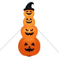 Costway 8FT Halloween Inflatable Stacked Pumpkins Blow-up Holiday Decoration w/ LED Lights -Halloween Decorations Sales Store unnamed file 1814