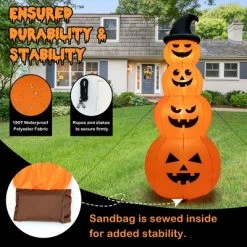 Costway 8FT Halloween Inflatable Stacked Pumpkins Blow-up Holiday Decoration w/ LED Lights -Halloween Decorations Sales Store unnamed file 1815