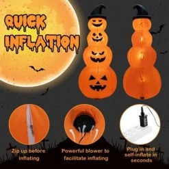 Costway 8FT Halloween Inflatable Stacked Pumpkins Blow-up Holiday Decoration w/ LED Lights -Halloween Decorations Sales Store unnamed file 1817