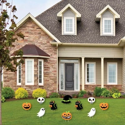 Big Dot of Happiness Jack-O'-Lantern Halloween - Black Cat Ghost Skull & Witch Hat Lawn Decor - Outdoor Kids Halloween Party Yard Decorations - 10 Pc 1 Big Dot of Happiness Jack-O'-Lantern Halloween - Black Cat Ghost Skull & Witch Hat Lawn Decor - Outdoor Kids Halloween Party Yard Decorations - 10 Pc