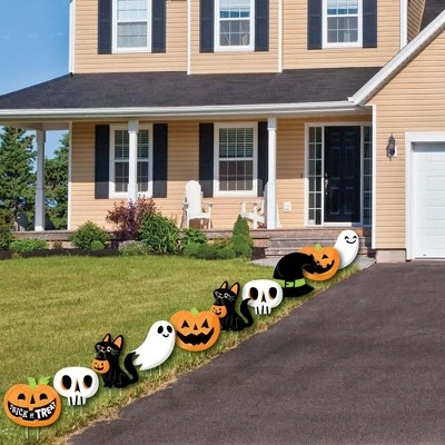 Big Dot of Happiness Jack-O'-Lantern Halloween - Black Cat Ghost Skull & Witch Hat Lawn Decor - Outdoor Kids Halloween Party Yard Decorations - 10 Pc 2 Big Dot of Happiness Jack-O'-Lantern Halloween - Black Cat Ghost Skull & Witch Hat Lawn Decor - Outdoor Kids Halloween Party Yard Decorations - 10 Pc - Image 2