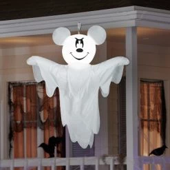 Gemmy Airblown Hanging Mickey as Ghost Disney, 4 ft Tall, White