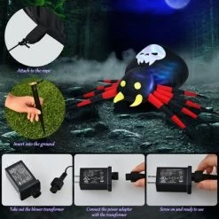Costway 6.5FT Inflatable Halloween Spider Long Outdoor Indoor Blow Up Spider -Halloween Decorations Sales Store unnamed file 1843