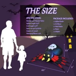 Costway 6.5FT Inflatable Halloween Spider Long Outdoor Indoor Blow Up Spider -Halloween Decorations Sales Store unnamed file 1846