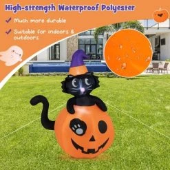 Costway 5 FT Tall Halloween Inflatable Décor Black Cat Sitting in Pumpkin w/ LED Lights -Halloween Decorations Sales Store unnamed file 1853