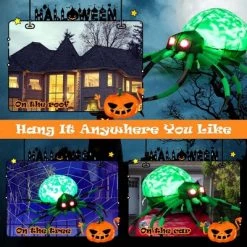 Costway 5 FT Long Halloween Inflatable Spider with White Net Yard Decor w/Rotating Light -Halloween Decorations Sales Store unnamed file 1863