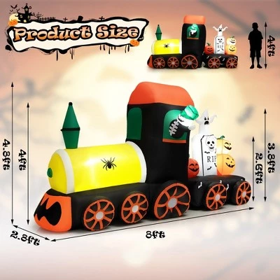 Costway 8ft Long Halloween Inflatable Skeleton Ride on Train LED Lighted Halloween Decor 3 Costway 8ft Long Halloween Inflatable Skeleton Ride on Train LED Lighted Halloween Decor - Image 3