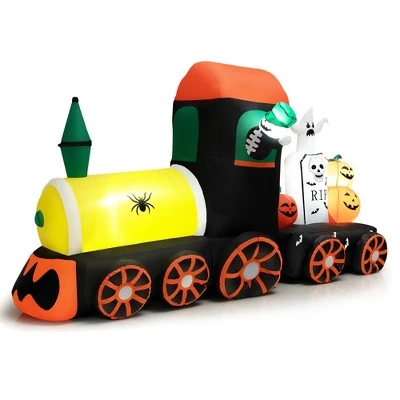 Costway 8ft Long Halloween Inflatable Skeleton Ride on Train LED Lighted Halloween Decor 9 Costway 8ft Long Halloween Inflatable Skeleton Ride on Train LED Lighted Halloween Decor - Image 9