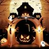 Costway 8 Ft Tall Halloween Inflatable Dead Tree Archway Decor w/ Bat Ghosts & LED Lights