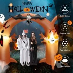 Costway 8 Ft Tall Halloween Inflatable Dead Tree Archway Decor w/ Bat Ghosts & LED Lights -Halloween Decorations Sales Store unnamed file 1900