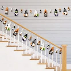 Big Dot of Happiness Halloween Gnomes - Spooky Fall Party DIY Decorations - Clothespin Garland Banner - 44 Pieces