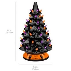 Best Choice Products Pre-Lit 15in Ceramic Halloween Tree Holiday Decoration w/ Orange & Purple Bulb Lights -Halloween Decorations Sales Store unnamed file 1952