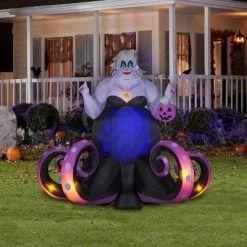 Gemmy Animated Projection Airblown Ursula Disney, 6 ft Tall, Black