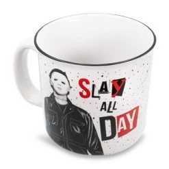 Silver Buffalo Halloween II "Slay All Day" Ceramic Camper Mug | Holds 20 Ounces