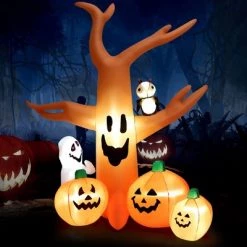 Costway 8 FT Halloween Inflatable Dead Tree w/ Pumpkins Blow up Yard Decoration -Halloween Decorations Sales Store unnamed file 1980
