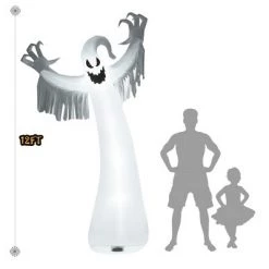 Costway 5FT or 6FT or 12FT Halloween Decoration with LED Lights Yard Decoration