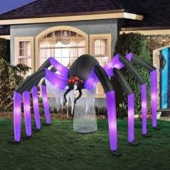 Occasions 9' INFLATABLE GIANT SPIDER, 5 ft Tall, Multicolored