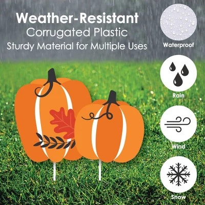Big Dot of Happiness Fall Pumpkin - Yard Sign and Outdoor Lawn Decorations - Halloween or Thanksgiving Party Yard Signs - Set of 8 2 Big Dot of Happiness Fall Pumpkin - Yard Sign and Outdoor Lawn Decorations - Halloween or Thanksgiving Party Yard Signs - Set of 8 - Image 2