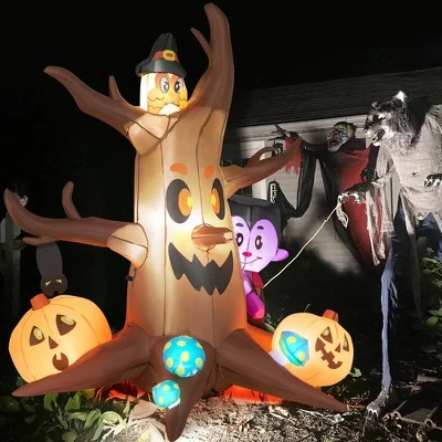 Costway 6ft Inflatable Halloween Dead Tree with Pumpkin Blow up Ghost Tree w/ RGB Lights 1 Costway 6ft Inflatable Halloween Dead Tree with Pumpkin Blow up Ghost Tree w/ RGB Lights