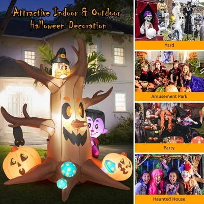 Costway 6ft Inflatable Halloween Dead Tree with Pumpkin Blow up Ghost Tree w/ RGB Lights 4 Costway 6ft Inflatable Halloween Dead Tree with Pumpkin Blow up Ghost Tree w/ RGB Lights - Image 4