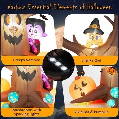 Costway 6ft Inflatable Halloween Dead Tree with Pumpkin Blow up Ghost Tree w/ RGB Lights 6 Costway 6ft Inflatable Halloween Dead Tree with Pumpkin Blow up Ghost Tree w/ RGB Lights - Image 6
