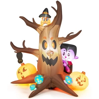 Costway 6ft Inflatable Halloween Dead Tree with Pumpkin Blow up Ghost Tree w/ RGB Lights 8 Costway 6ft Inflatable Halloween Dead Tree with Pumpkin Blow up Ghost Tree w/ RGB Lights - Image 8