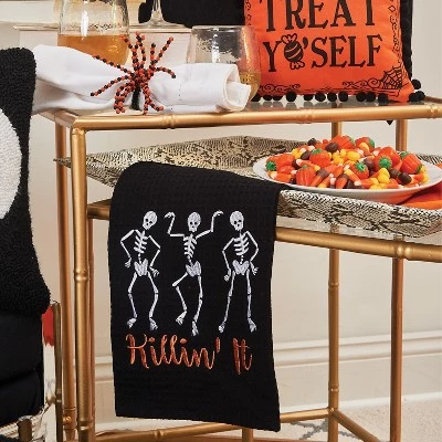 C&F Home Killin' It Skeleton Halloween Waffle Weave Cotton Kitchen Towel 1 C&F Home Killin' It Skeleton Halloween Waffle Weave Cotton Kitchen Towel
