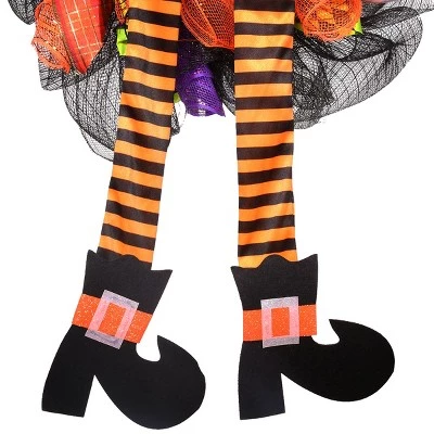 Barton Living Barton Witch Halloween Wreath Witch Legs Decoration for Front Door, Hanging Welcome Sign Halloween Decorations 5 Barton Living Barton Witch Halloween Wreath Witch Legs Decoration for Front Door, Hanging Welcome Sign Halloween Decorations - Image 5