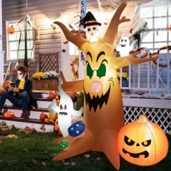 Costway 8 FT Halloween Outdoor Dead Tree Bright Halloween Outdoor Decoration with Stakes & Tethers -Halloween Decorations Sales Store unnamed file 2056
