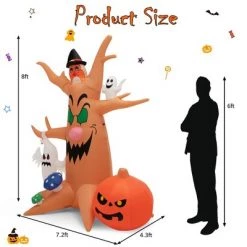 Costway 8 FT Halloween Outdoor Dead Tree Bright Halloween Outdoor Decoration with Stakes & Tethers -Halloween Decorations Sales Store unnamed file 2057