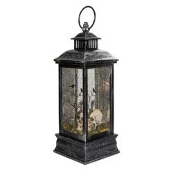 Northlight 11" Black and Brushed Silver LED Skull Head Halloween Snow Globe Lantern -Halloween Decorations Sales Store unnamed file 2087